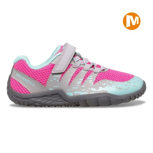 Merrell Trail Glove 5 A/C Sneaker Kinder Grau/Rosa [DE-WCDHT]